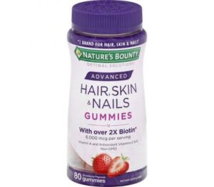 nature's beauty nature's bounty optimal solutions hair, skin and nails gummies